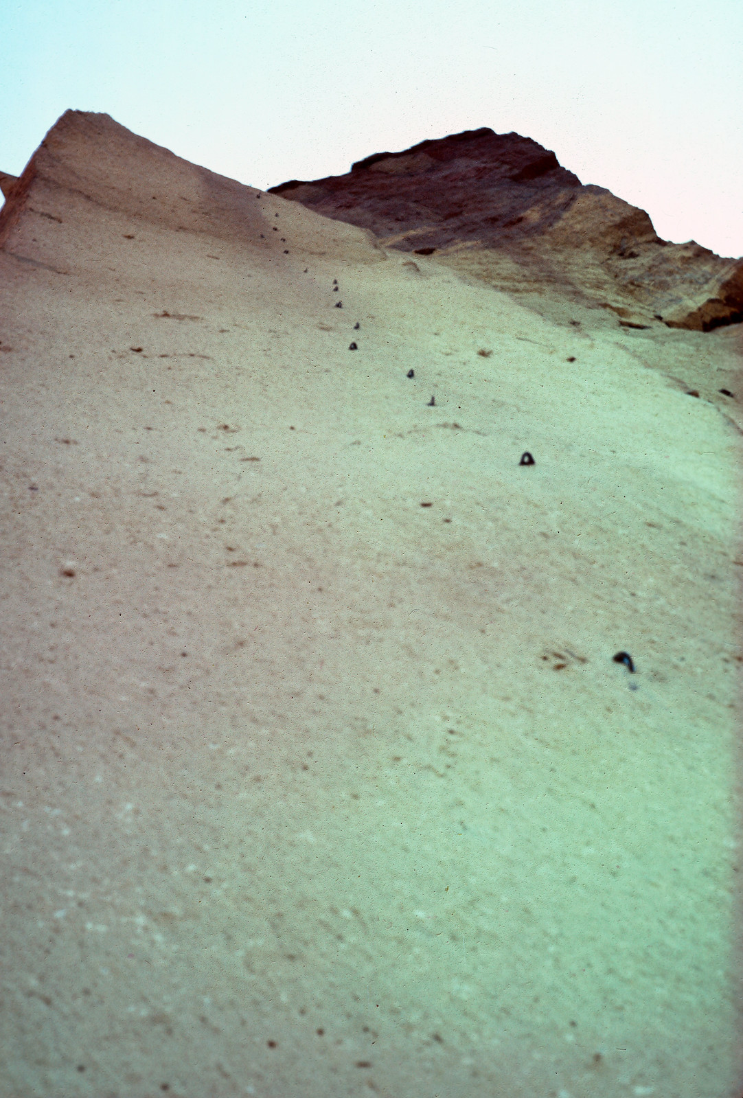 The bolt ladder on pitch 2, west face of Monkey Face