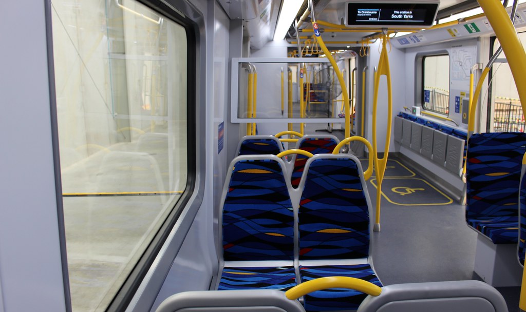 New metro train mock-up: seats