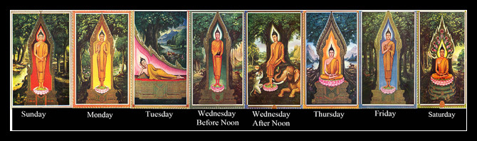 Boeddha's van de weekdagen