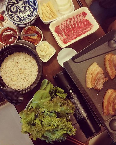 20180314 ✓韓式烤肉 ✓蒜頭炊飯 ✓蛤蠣冬瓜湯 #葛蘿的餐桌 #萬能的戴門 #拌飯醬自己調好好吃啊