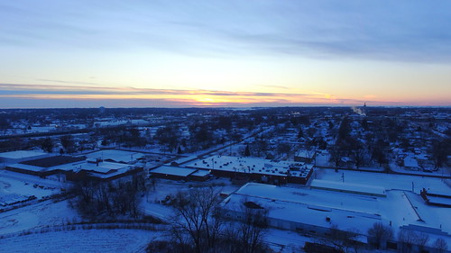 iowa snow sunset