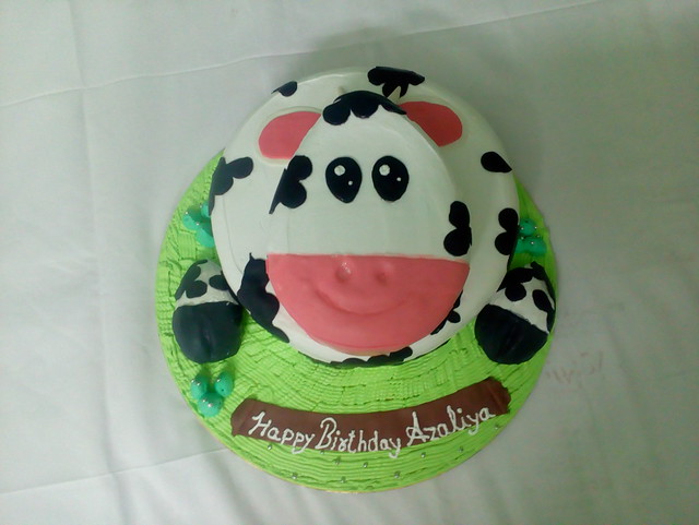 Whipped Cream Brithday Cake with Fondant Accents by Prerna Sehgal of The Baking Tree
