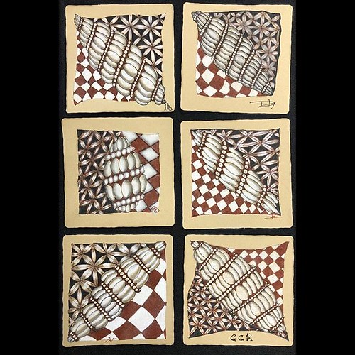 “Introduction to Zentangle Renaissance” class tiles
