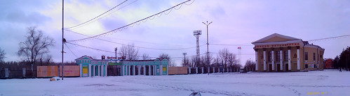 зима новотроицк панорамы парк снег