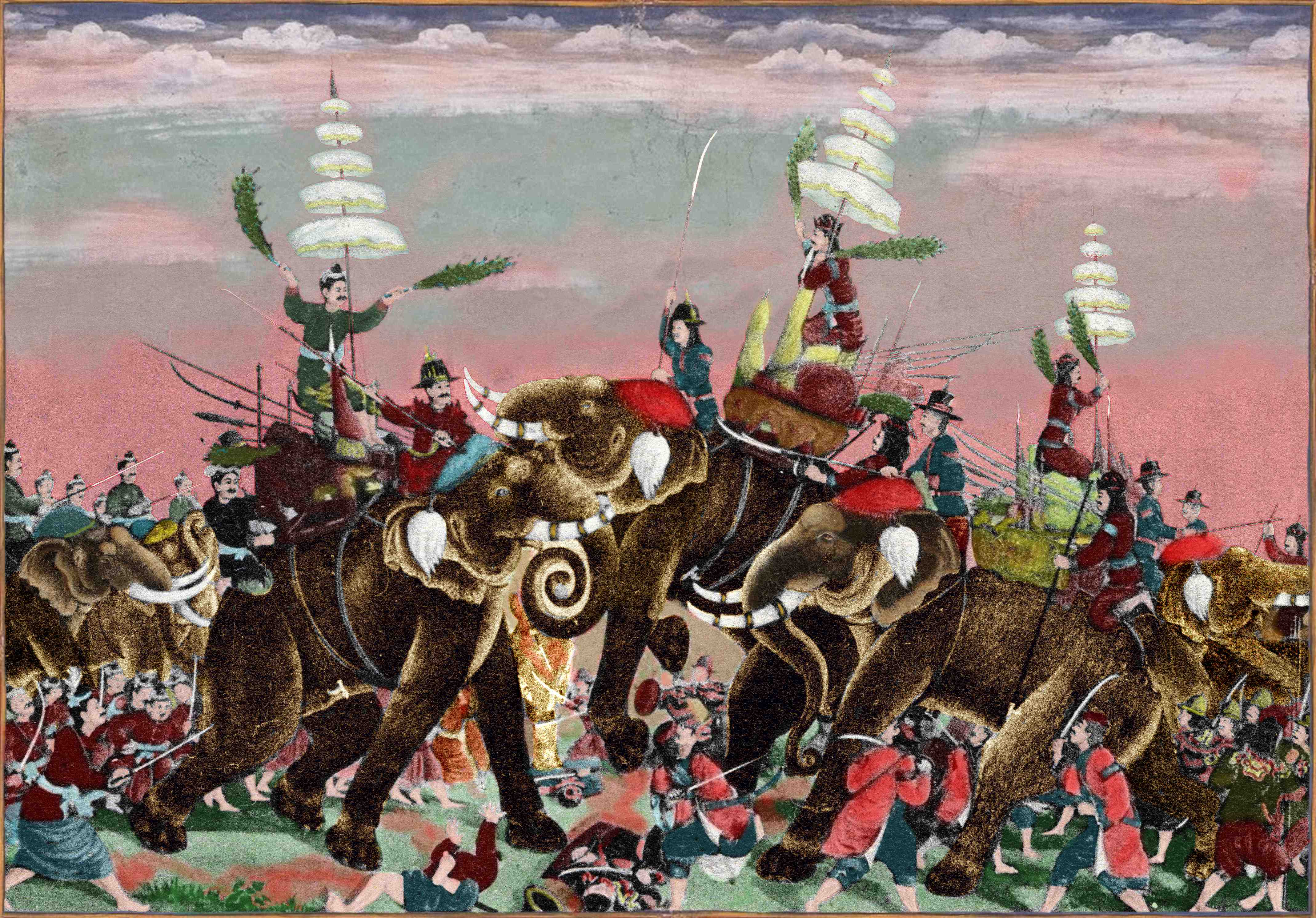 Battle between King Naresuan of Siam against Burmese forces on January 18, 1593.