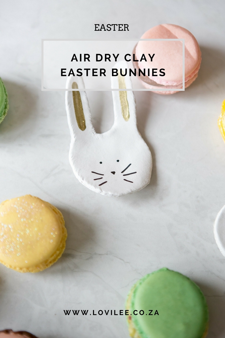 A DIY on how to make your own Easter decorations with air dry clay - Easter bunny decorations