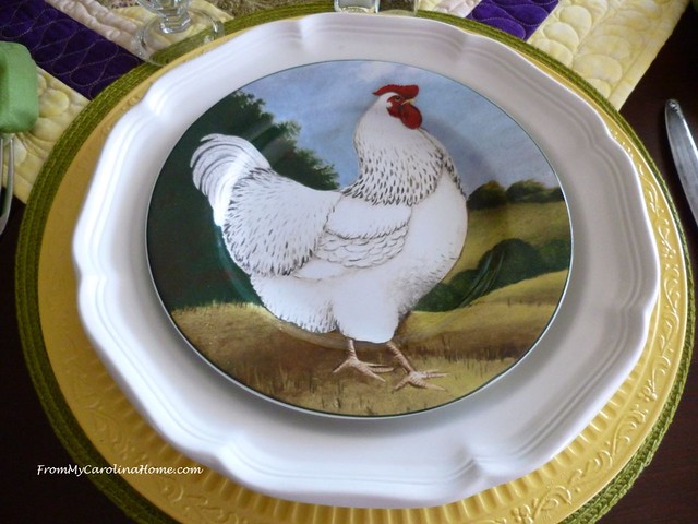 Spring Chickens Tablescape at From My Carolina Home