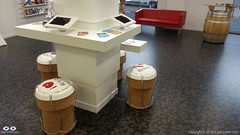 Champagne cork seats in Reims' Tourist Information Office