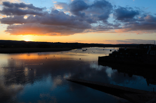 reflection river sunrisesunset water topsham devon england
