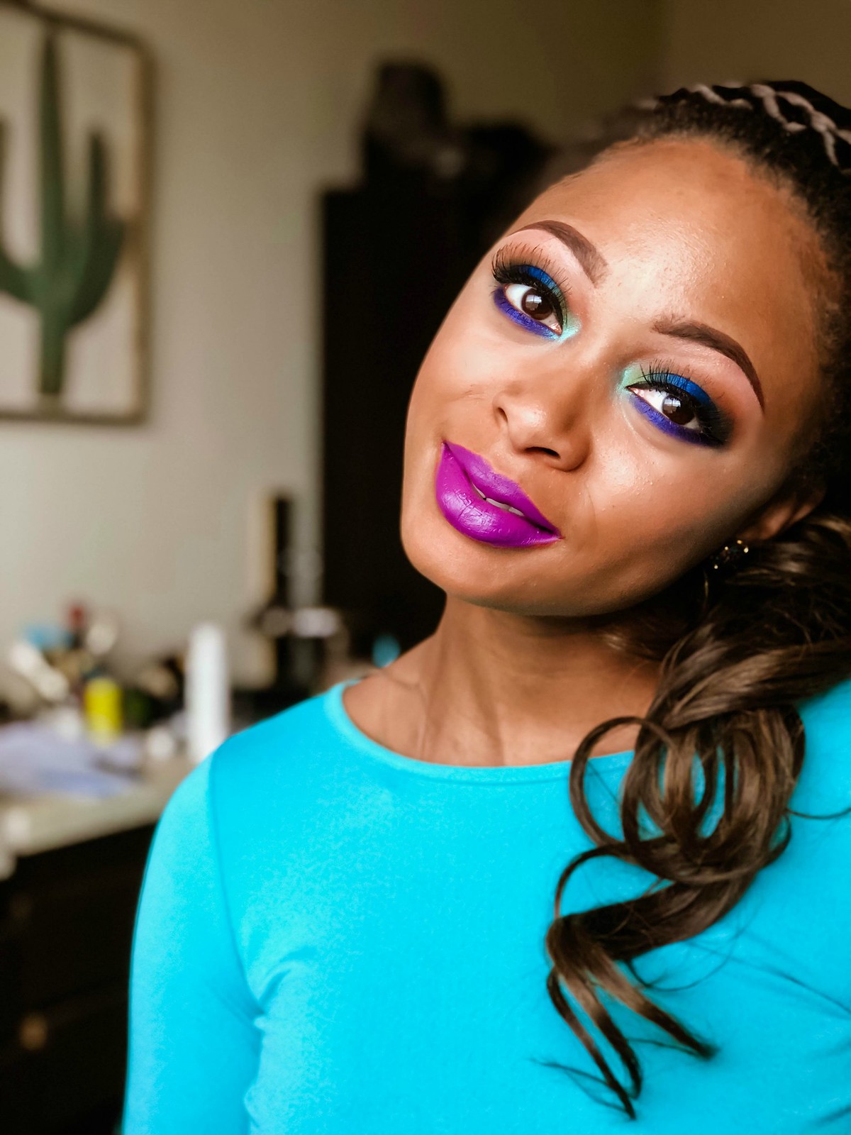 how to wear bold eyeshadow with bold lips