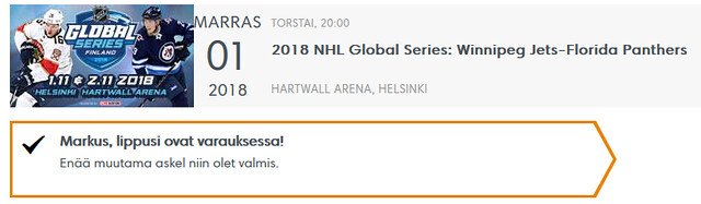 Ticketmaster Suomi NHL-lippuarvonta