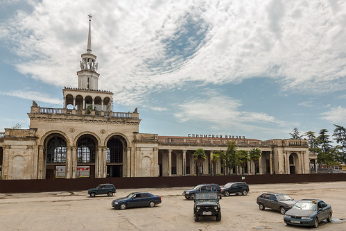 abandoned abkhazia architecture building railway soviet station sukhum taxi travel