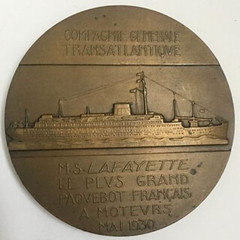 1930 Paquebot Lafayette Medal reverse