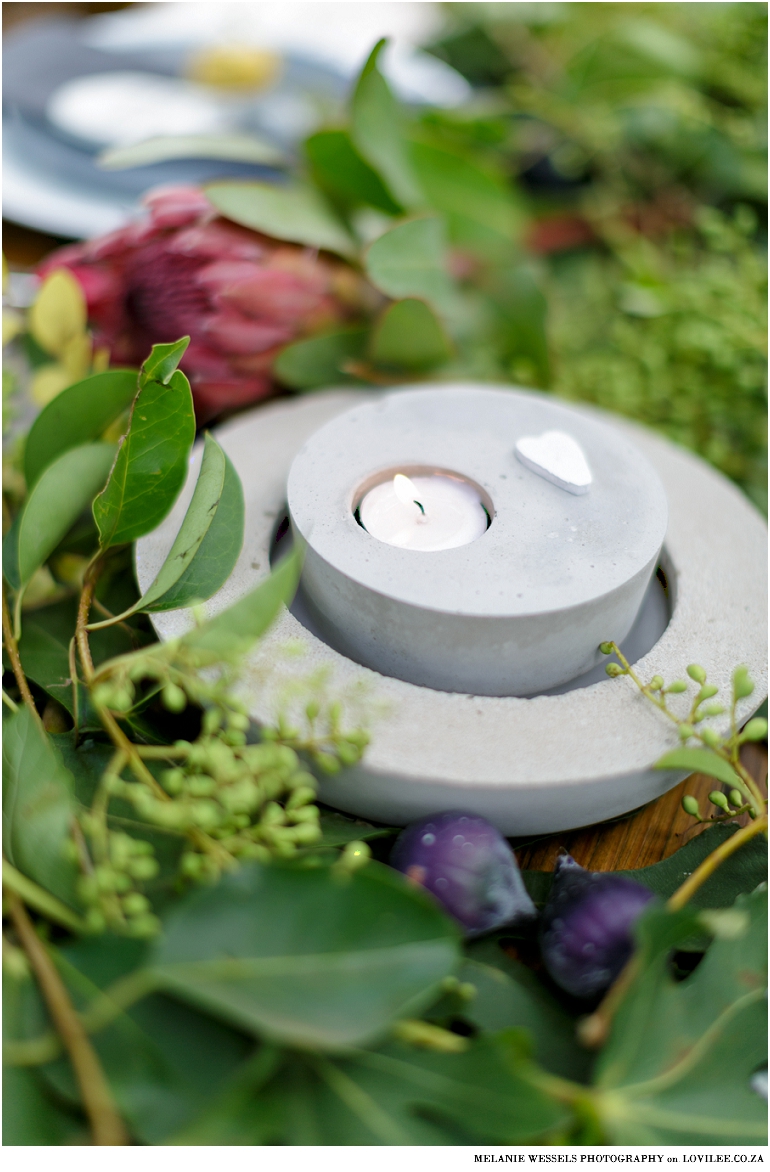 Easter brunch ideas - cement candle holder by The WJ Collection