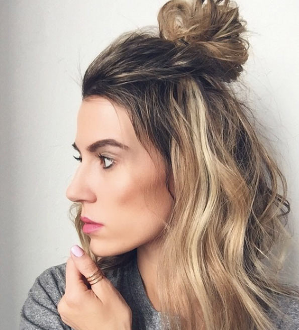 Mohawk Braid Into Top Knot Half Up Hairstyles In 2018