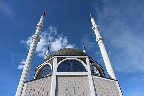 minaret sunny clouds religion muslim islam imam hodza sanski most bosnia balkans sana religious structures buildings landmarks 1557 aesthetic appeal