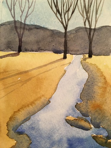 Knock Knolls watercolor step by step