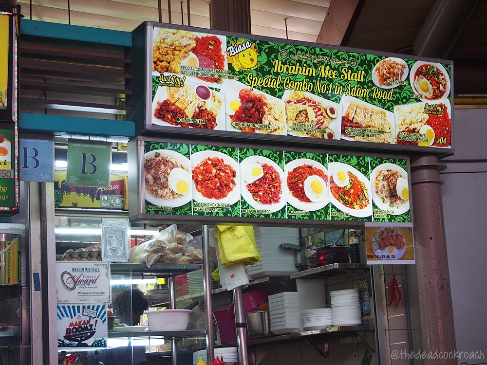 adam road food centre,fried egg,ibrahim mee stall,singapore,maggi goreng special,food review,malay food,muslim food,cheese fries,mutton steak,halal food,2 adam road,