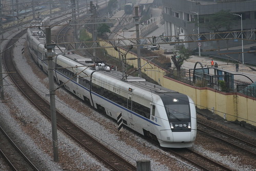 China Railway CRH1A series near Shenzhen-dong, Shenzhen, China /Jan 5, 2019