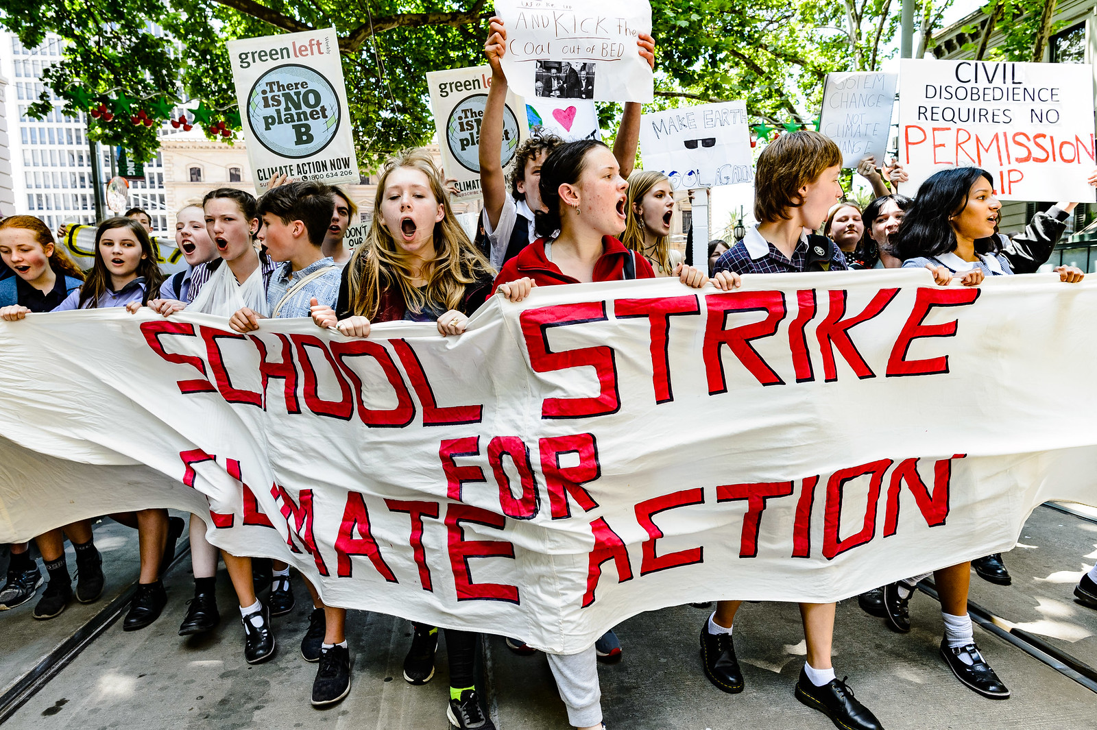 photo of school strike for the climate in Melbourne