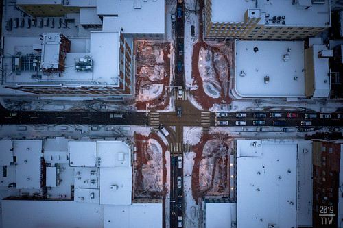 drone dji mavic2pro aerial dronephotography hagerstown city urban winter snow