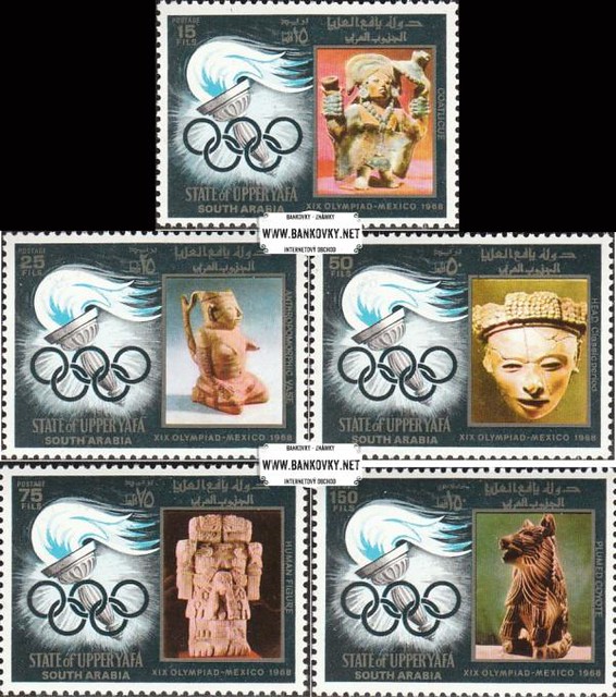 Známky Aden Up. Jafa 1967, olympiáda a skulptúry