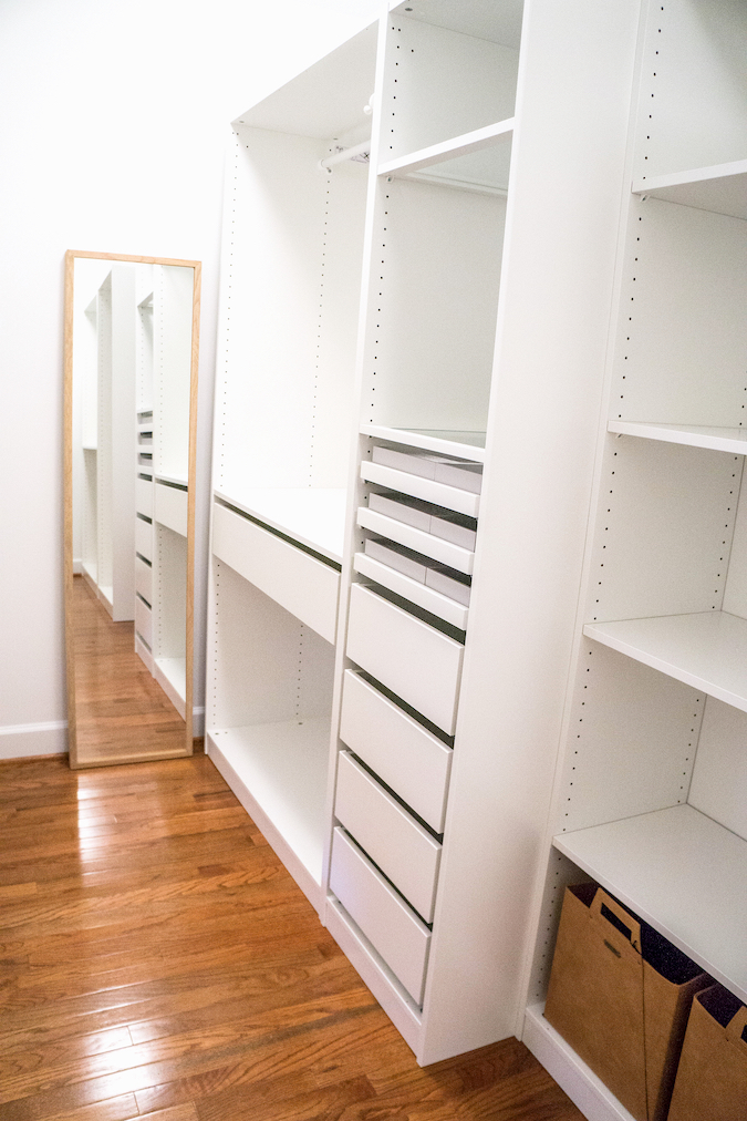 IKEA Pax wardrobe system for long and narrow small walk-in closet 2