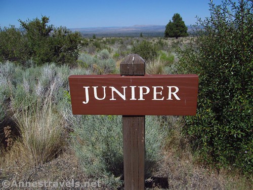 Sign for Juniper Cave in Lava Beds National Monument, California