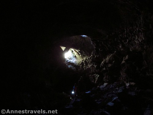 Entering Sentinel Cave (Lower Entrance) in Lava Beds National Monument, California
