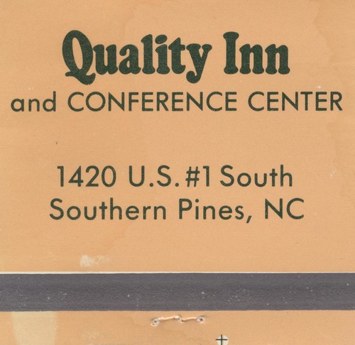 qualityinn vintage motel restaurant northcarolina matchcover matchbook