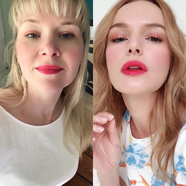 I was so enamored with @katebosworth’s lipstick color in this pic I used the last of my Sephora gift card (thanks @kimsbaker) to purchase it. “So Sofia”, by Marc Jacobs. 💕