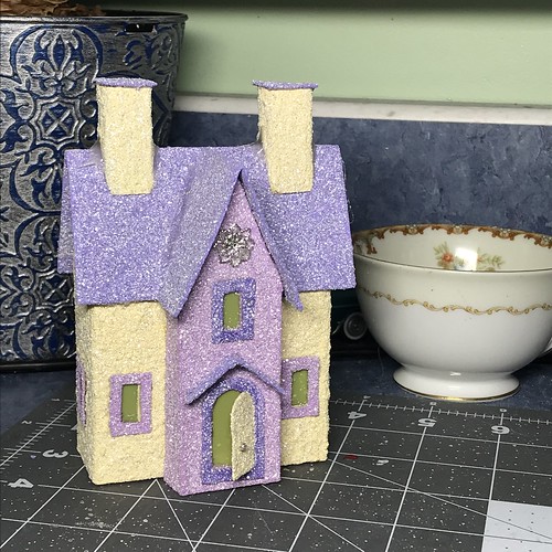 Ivory and Lavender Putz House