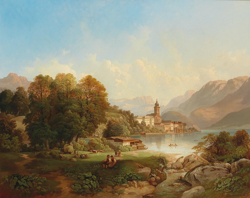 Franz Barbarini «View of St. Wolfgang am Wolfgangsee», 1859 г.