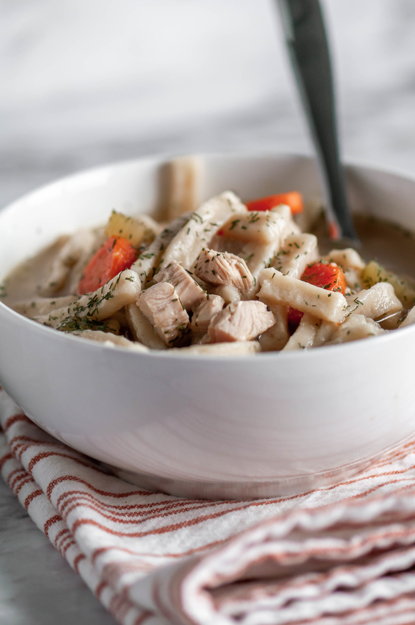 Instant Pot Turkey Noodle Soup uses your leftover turkey from Thanksgiving to make a hearty, flavorful soup in the Instant Pot.