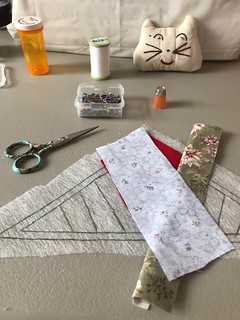Start on another Triangle for my Spider Web Quilt - Friday Jan 25, 2019