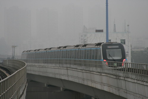 Shenzhen Metro B series(Nanjing, Line 3) in Caopu.Sta, Shenzhen, Guangdong, China /Jan 5, 2019