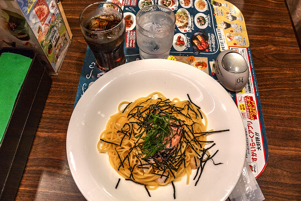 Mentaiko spaghetti at Jonathan's--Tokyo