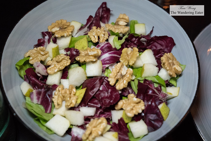 Raddichio salad, pears, walnuts and persimmon dressing