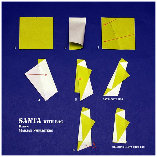 Origami "Santa with bag" (Marjan Smeijsters)