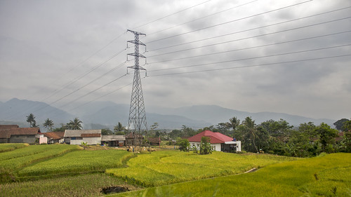 vacation holiday asia indonesië indonesia java trainride kalodaya view green landscape electricity mast lines id