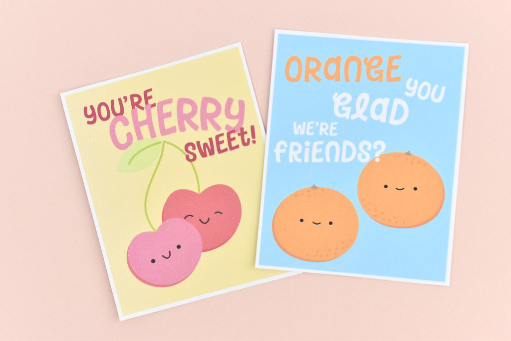 Cherry and Orange Jam Pun Printable Valentines