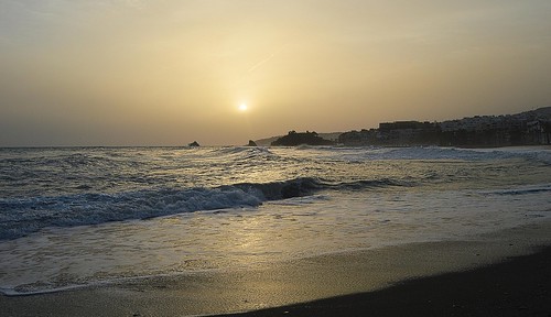 atardecer sunset puestadesol puertadelmar playa beach waves water olas arena seascape landscape almuñécar agua plage mediterráneo mediterranean d3200 1855 color