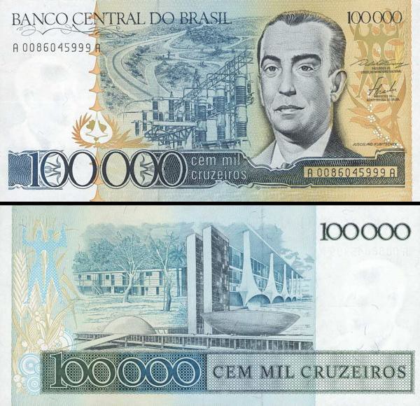 100 000 cruzeiros Brazília 1985, P205