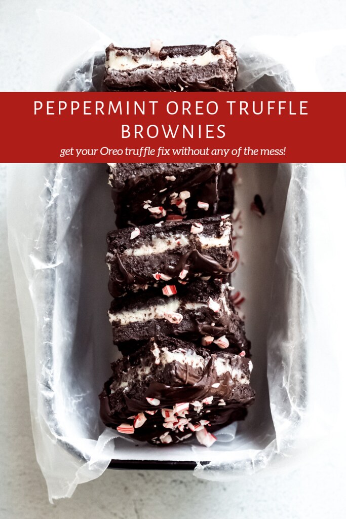 Peppermint Oreo Truffle Brownies