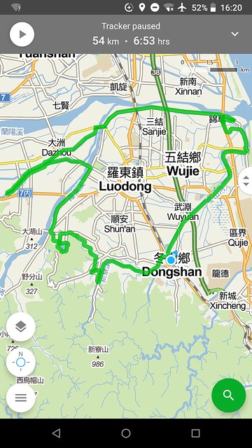 Our track - LouDong Bike Loop - Yilan County, Taiwan