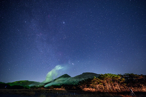 nikond810a longexposure 星景 夜景 火山 韓国岳 硫黄山 star stars kirishima 霧島