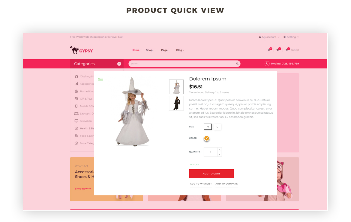 Bos Gypsy Free PrestaShop Theme - Intuitive Product quickview