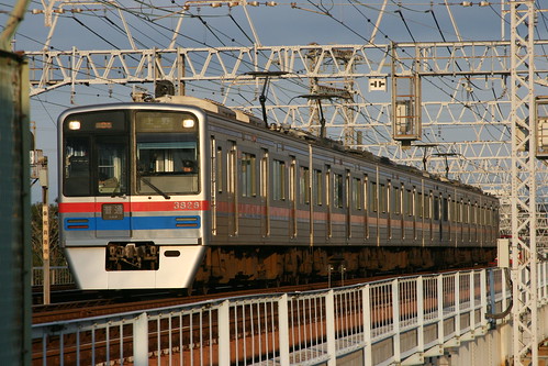 Keisei 3700 series(6、7th ver.) between Takasago.Sta and Aoto.Sta, Katsushika, Tokyo, Japan December 8, 2018