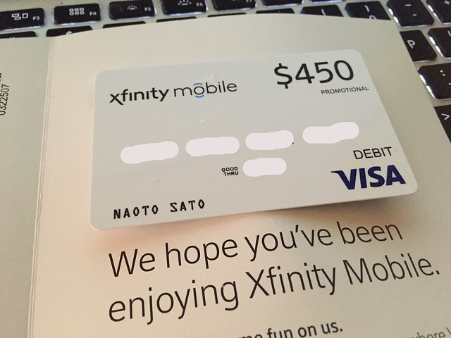 Xfinity Mobile promotional reward
