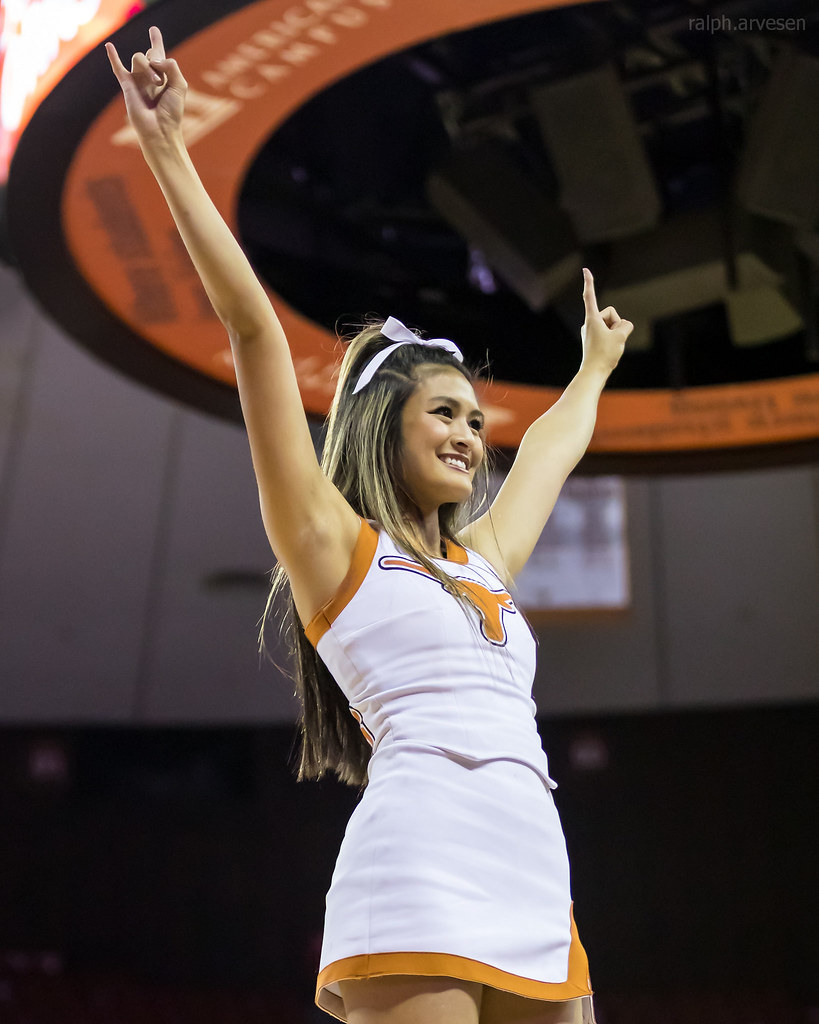 University of Texas Longhorns Cheer at the women's basketball game